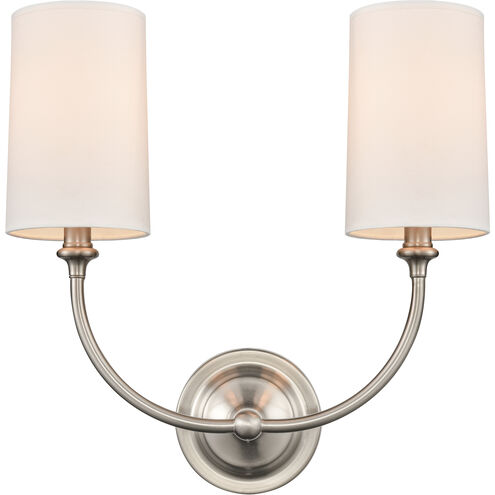 Giselle 2 Light 15 inch Brushed Satin Nickel Sconce Wall Light