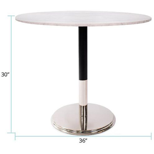 Micca White and Gray with Silver Bistro Table