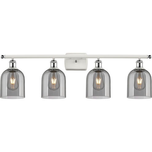 Ballston Bella 4 Light 35.5 inch White Polished Chrome Bath Vanity Light Wall Light