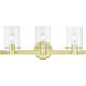 Munich 3 Light 23 inch Satin Brass Vanity Sconce Wall Light