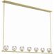 Aragon 7 Light 56 inch Soft Brass Linear Chandelier Ceiling Light