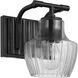 Destin 1 Light 6.25 inch Black with Silver Accents Bathroom Vanity Light Wall Light