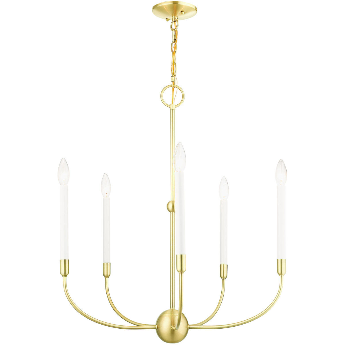 Clairmont 5 Light 24 inch Satin Brass Chandelier Ceiling Light