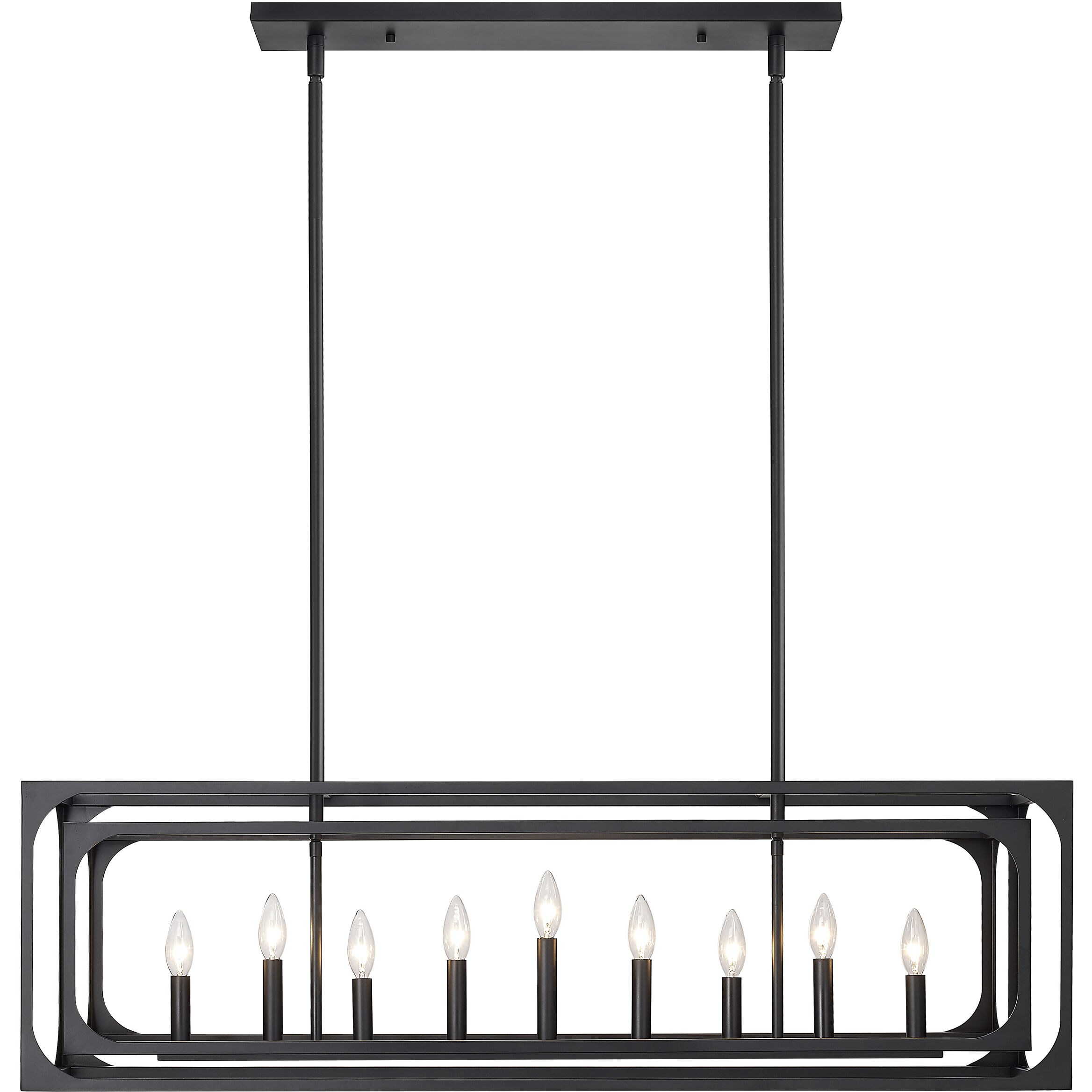 Easton 9 Light 44 inch Matte Black Linear Chandelier Ceiling Light