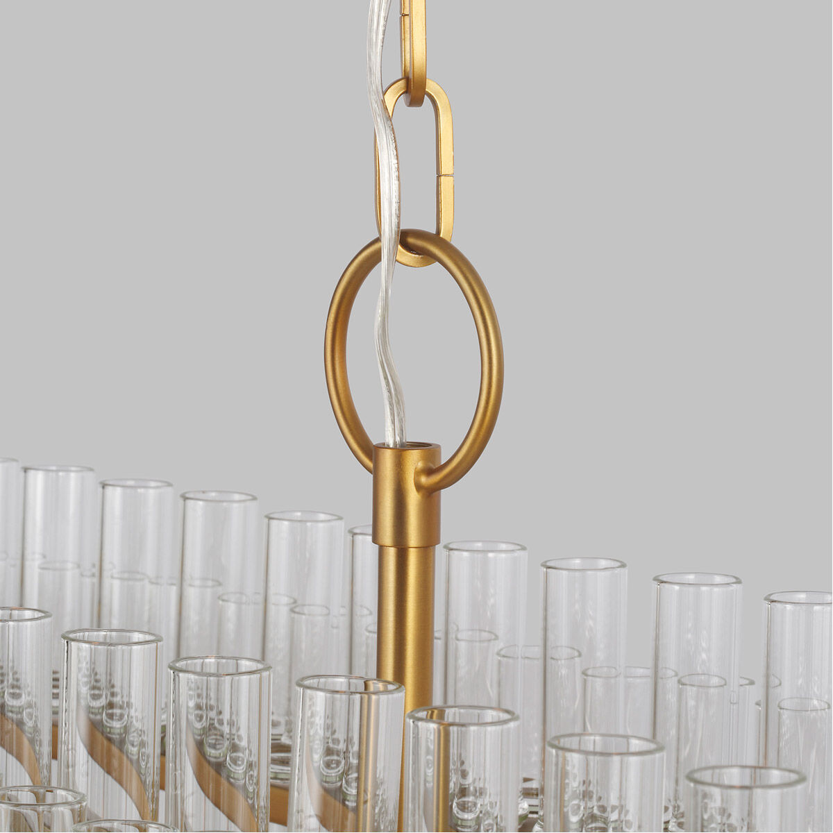 C&M by Chapman & Myers Beckett 7 Light 48 inch Burnished Brass Linear Chandelier Ceiling Light