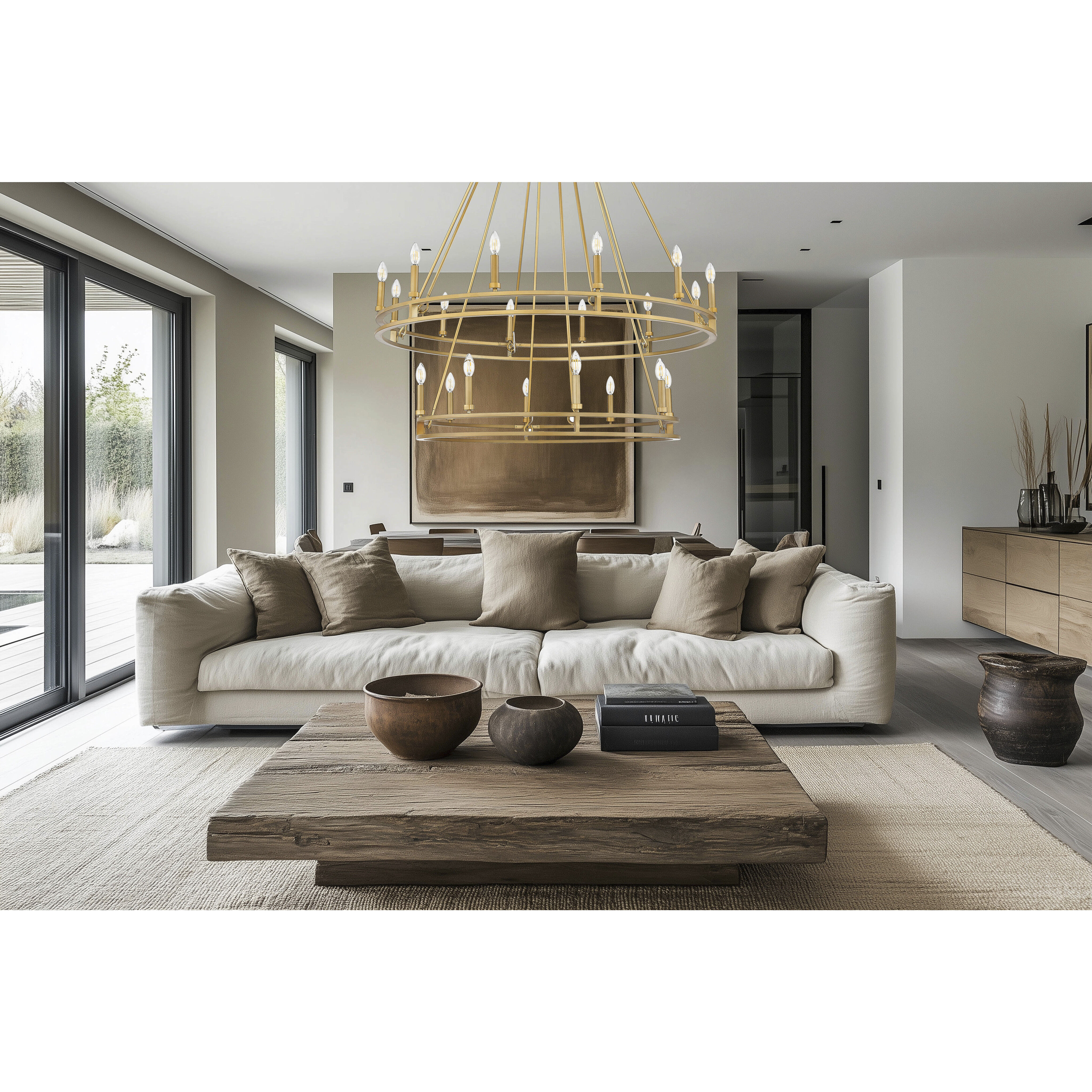 Dennison 20 Light 47.5 inch Signature Brass Chandelier Ceiling Light