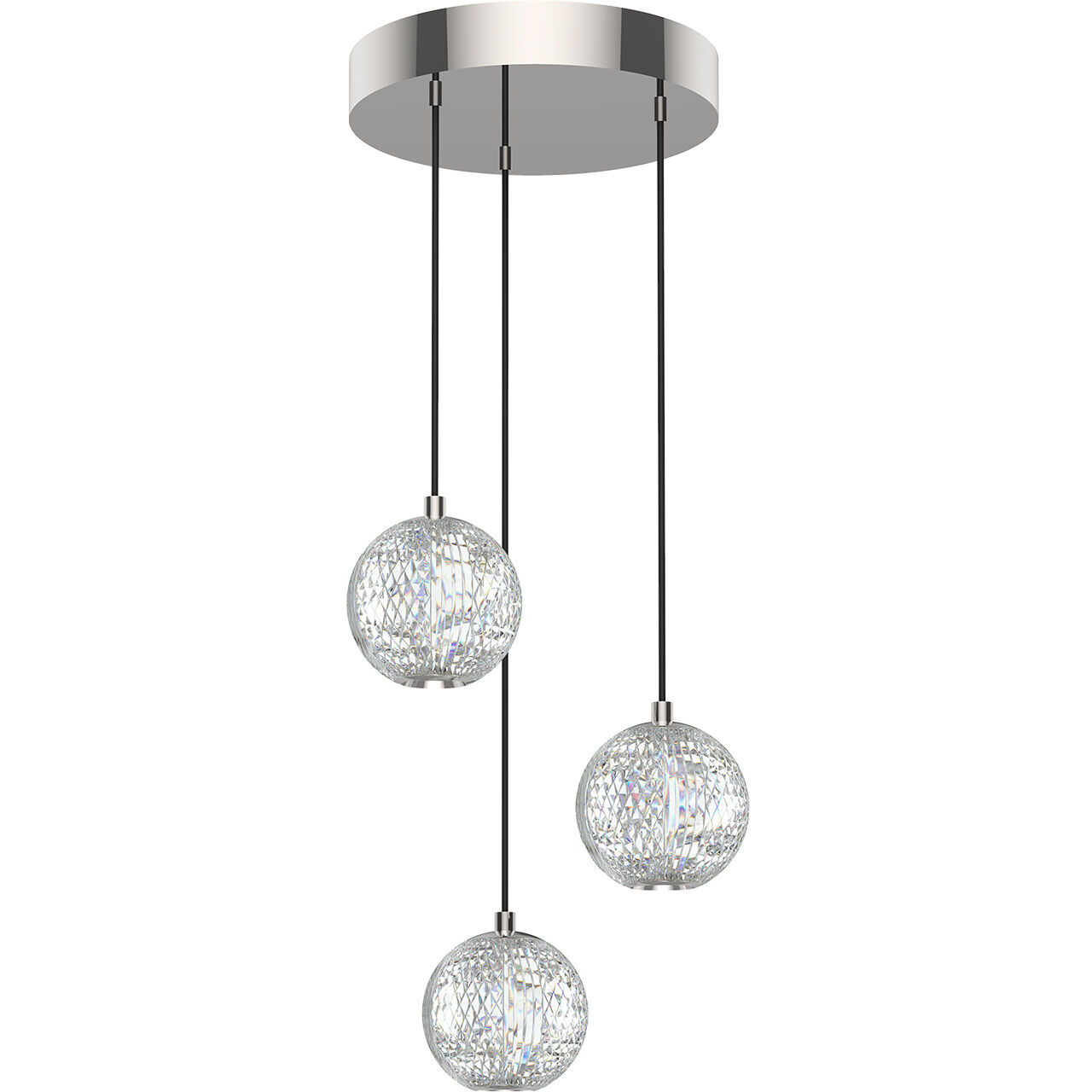 Marni Multi Pendant Ceiling Light in Polished Nickel