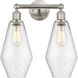 Cindyrella 2 Light 16 inch Brushed Satin Nickel Bath Vanity Light Wall Light in Seedy Glass