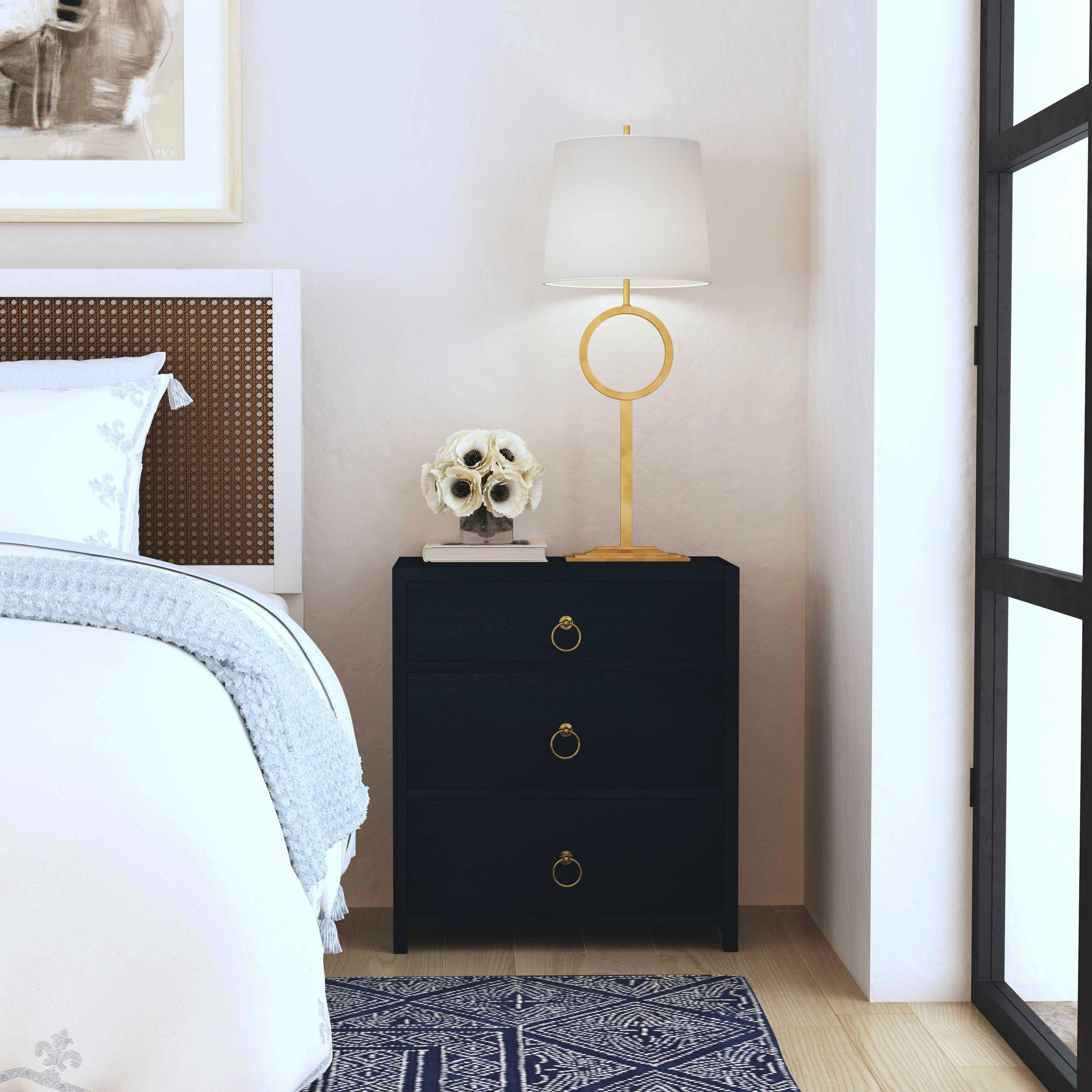 Lark  3 Drawer Nightstand in Navy Blue