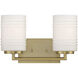 Leavenworth 2 Light 14 inch Brushed Gold Vanity Light Wall Light