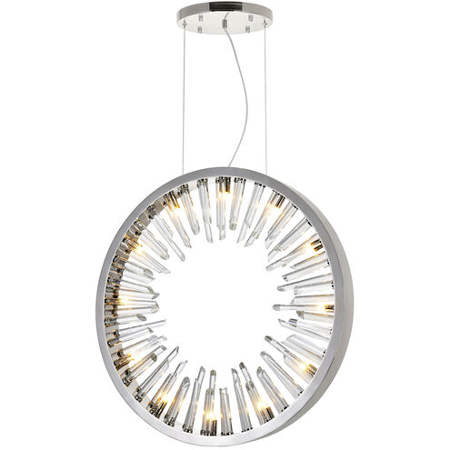 Spiked 12 Light 3 inch Polished Nickle Chandelier Ceiling Light