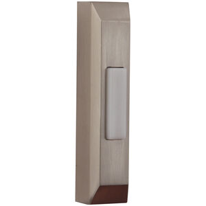 Thin Rectangle Profile Brushed Polished Nickel Push Button