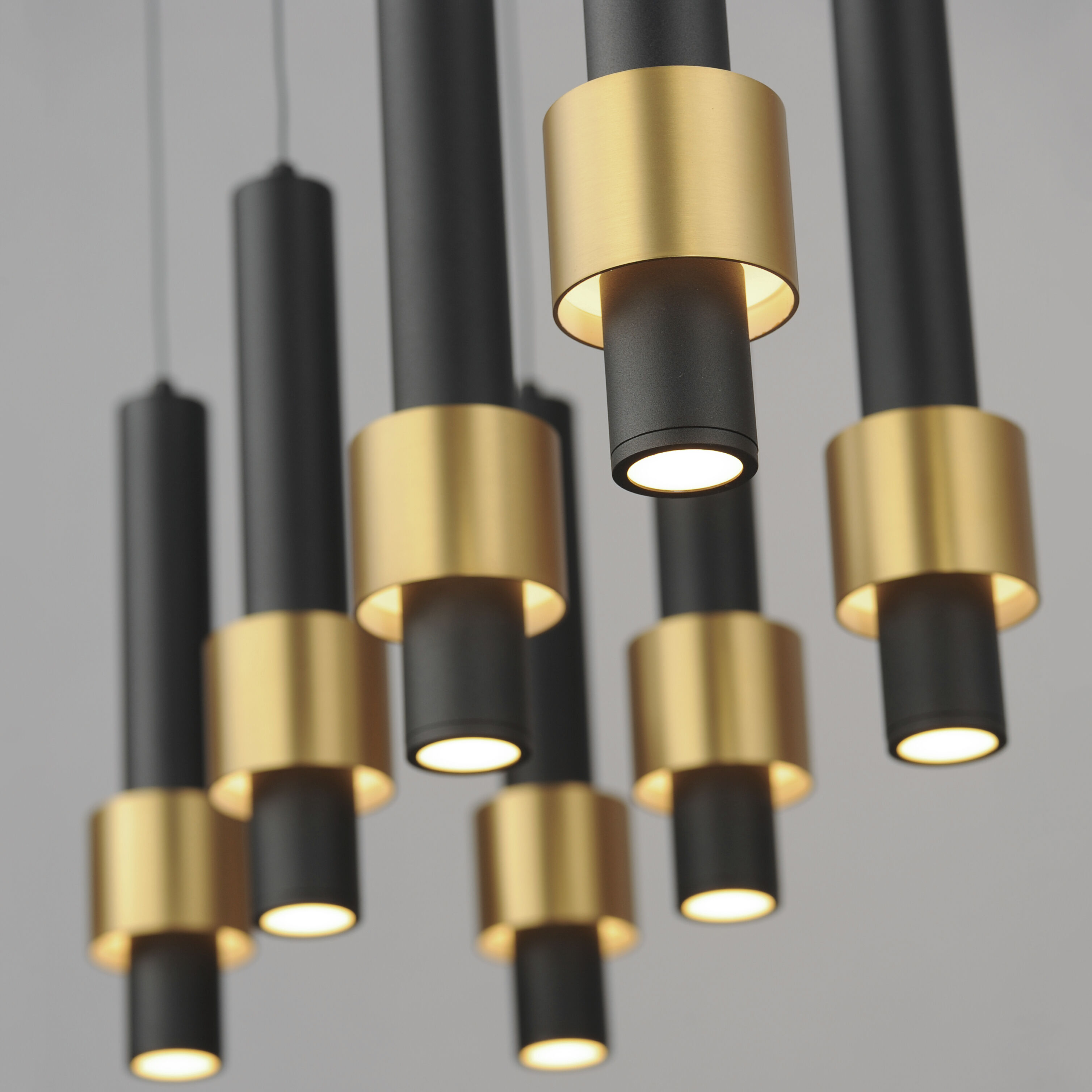 Reveal LED 32 inch Black and Gold Linear Pendant Ceiling Light