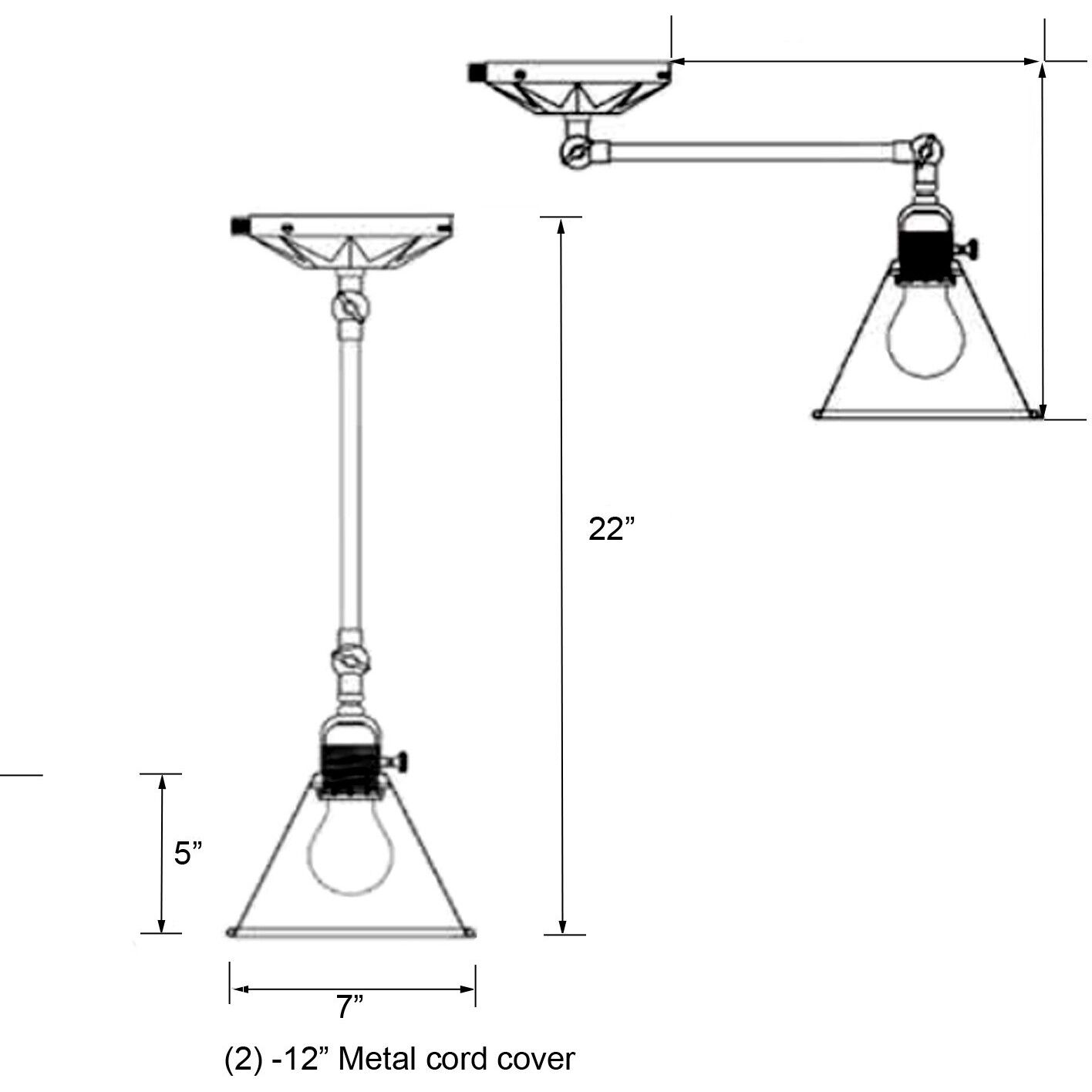 Morgan 17 inch 60.00 watt Aged Brass Task Sconce Wall Light