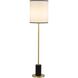Canada 65 inch 60.00 watt Black and Satin Brass Floor Lamp Portable Light