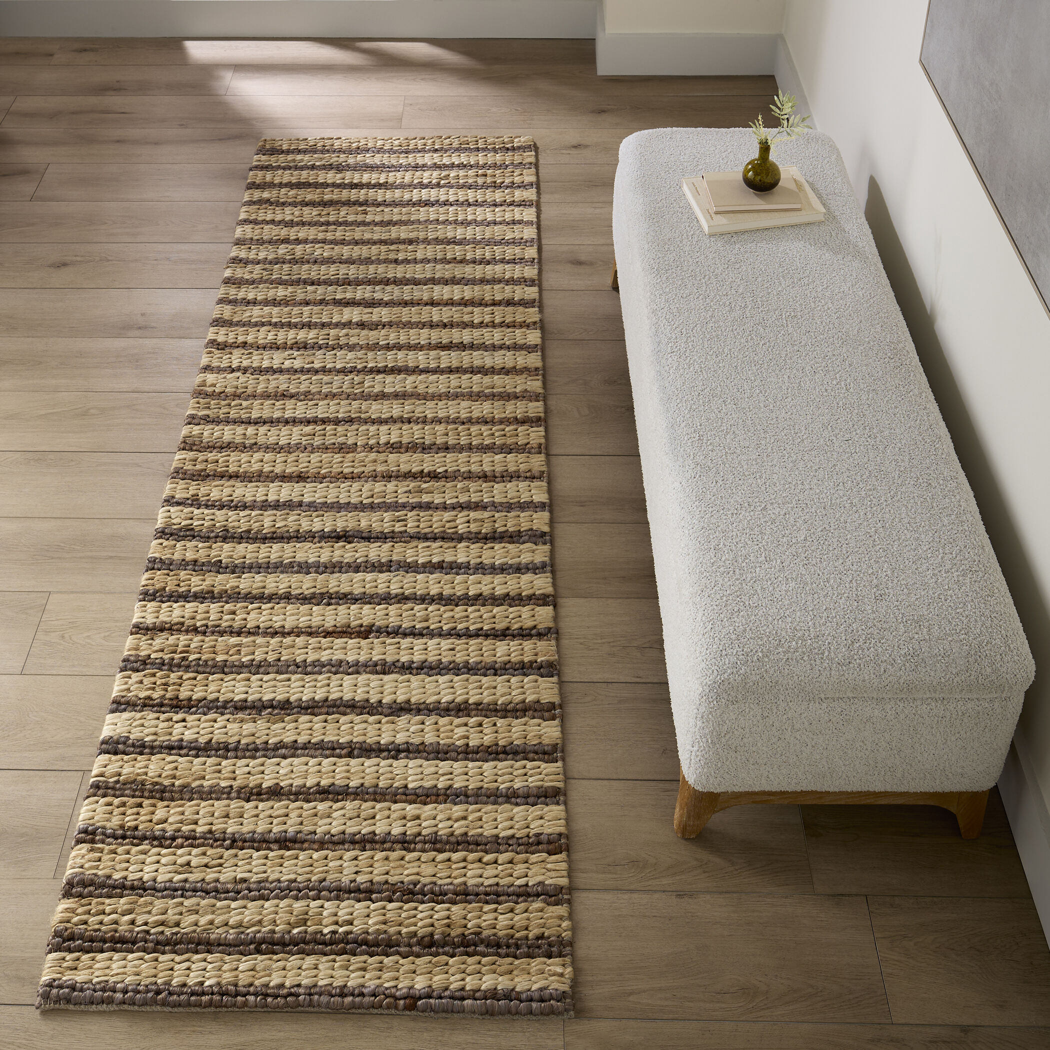 Natural Luxe Beige and Purple Indoor Rug