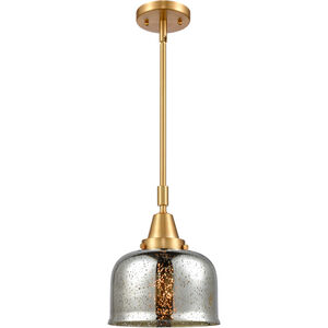 Franklin Restoration Large Bell 1 Light 8 inch Satin Gold Mini Pendant Ceiling Light in Silver Plated Mercury Glass