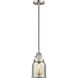 Franklin Restoration Bell 1 Light 5 inch Brushed Satin Nickel Mini Pendant Ceiling Light in Incandescent, Silver Plated Mercury