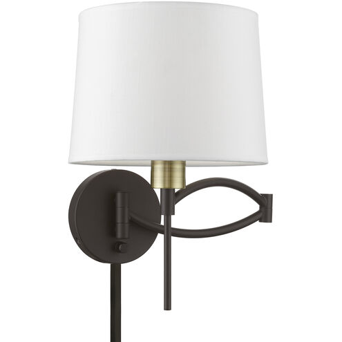 Allison 10 inch 60.00 watt Bronze with Antique Brass Accent Swing Arm Wall Lamp Wall Light