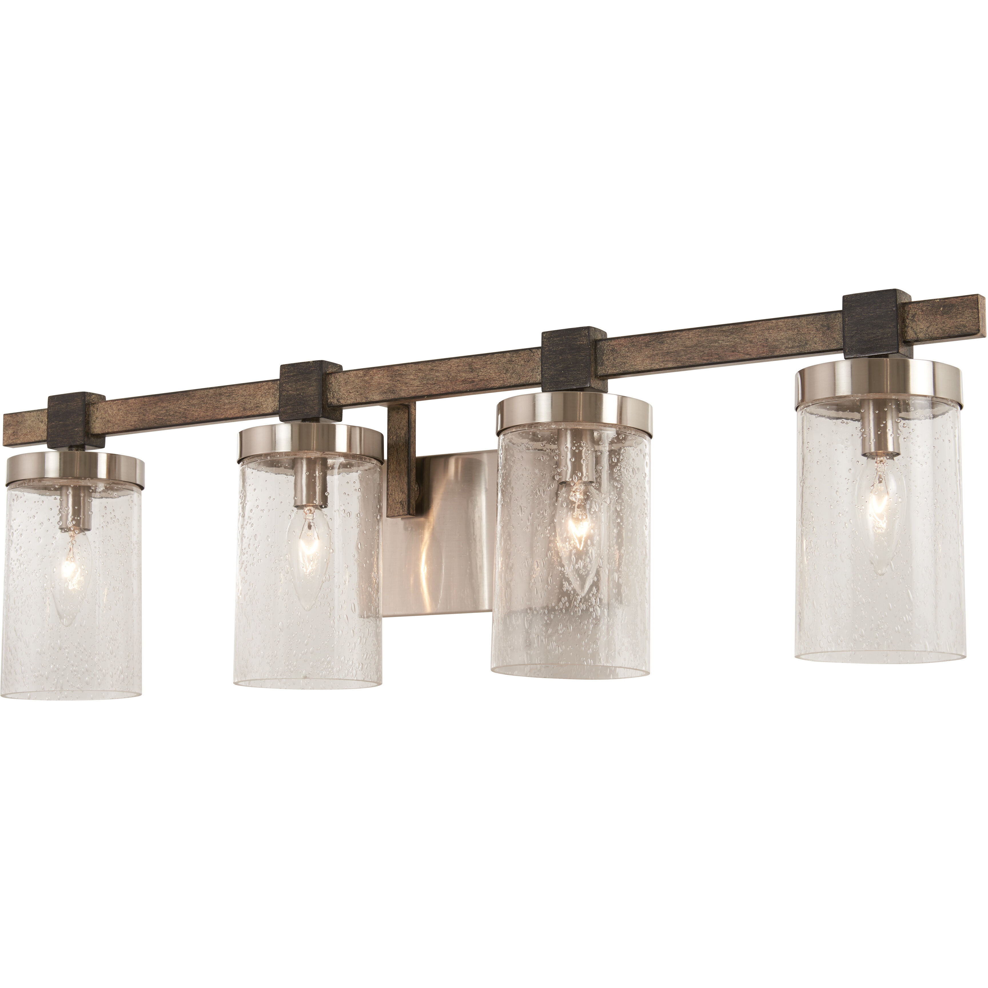 Bridlewood 4 Light 31 inch Stone Grey/Brushed Nickel Bath Light Wall Light