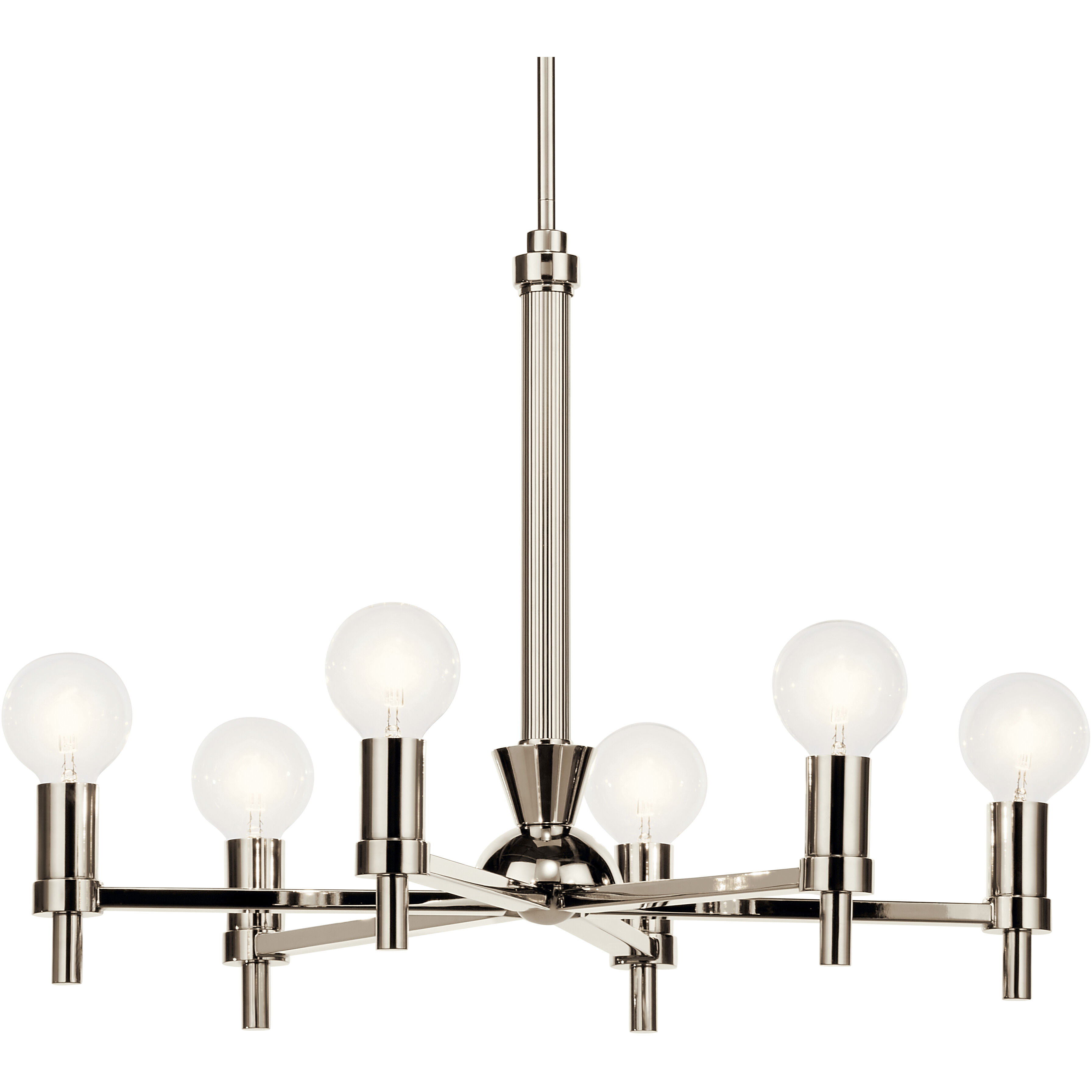 Torvee 6 Light 25 inch Nickel Textured Chandelier Ceiling Light, Medium