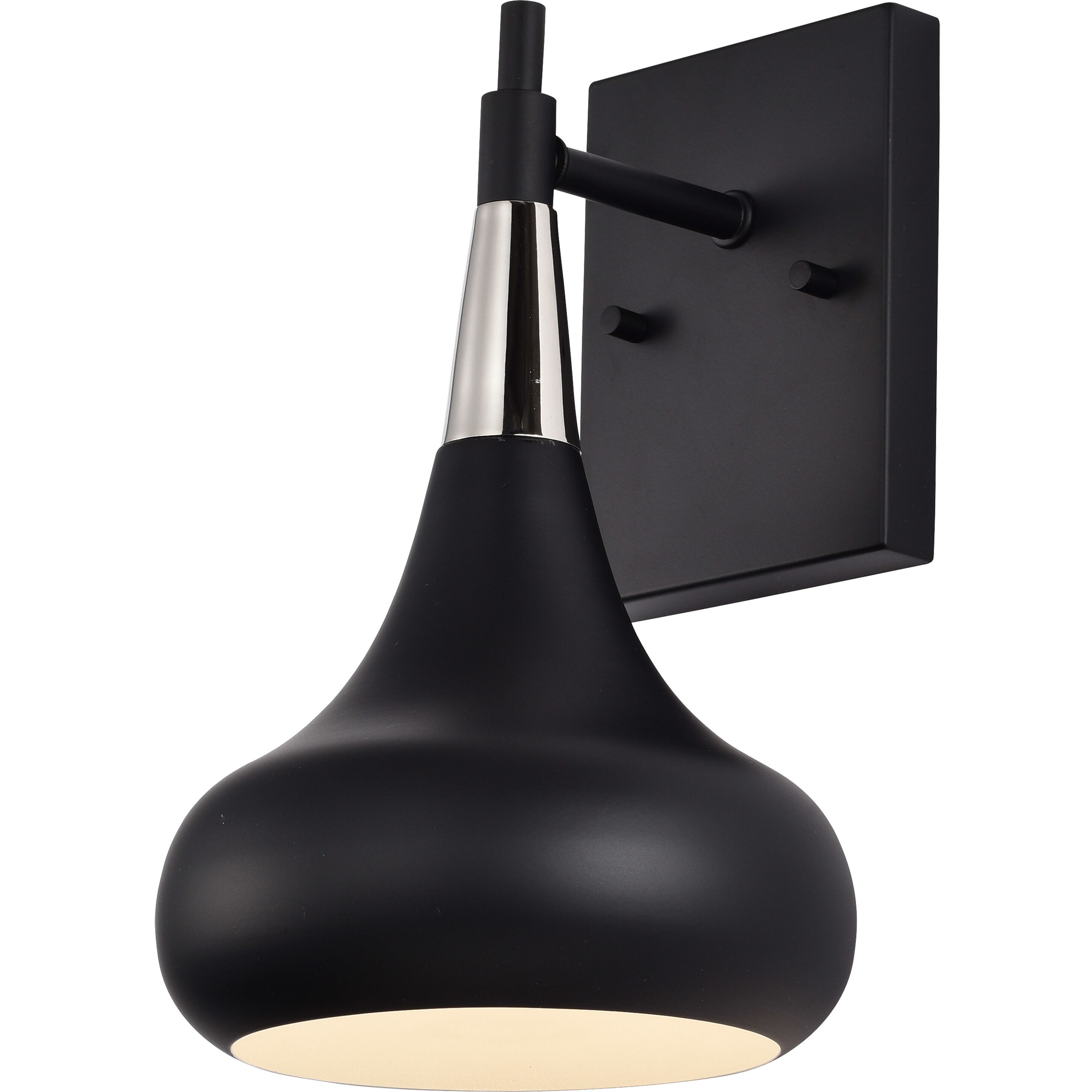 Phoenix 1 Light 7 inch Matte Black/Polished Nickel Bathroom Vanity Lights Wall Light