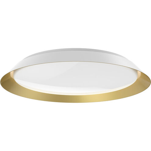 Jasper LED 23.13 inch White and Gold Flush Mount Ceiling Light
