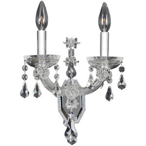Brahms 2 Light 10 inch Chrome Wall Sconce Wall Light in Firenze Clear