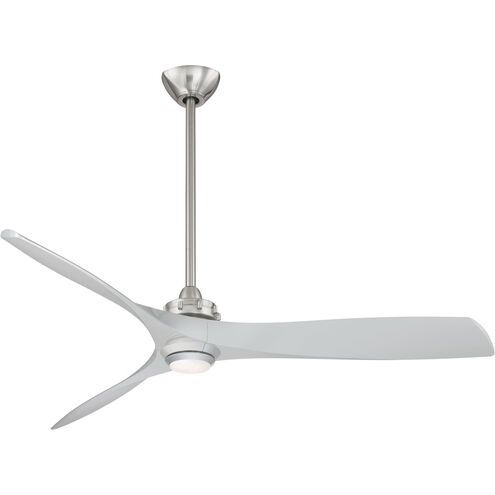 Aviation 60 inch Brushed Nickel/Silver with Silver Blades Ceiling Fan
