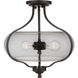 Neighborhood Serene 2 Light 15 inch Espresso Semi Flush Ceiling Light in Clear Seeded, Neighborhood Collection