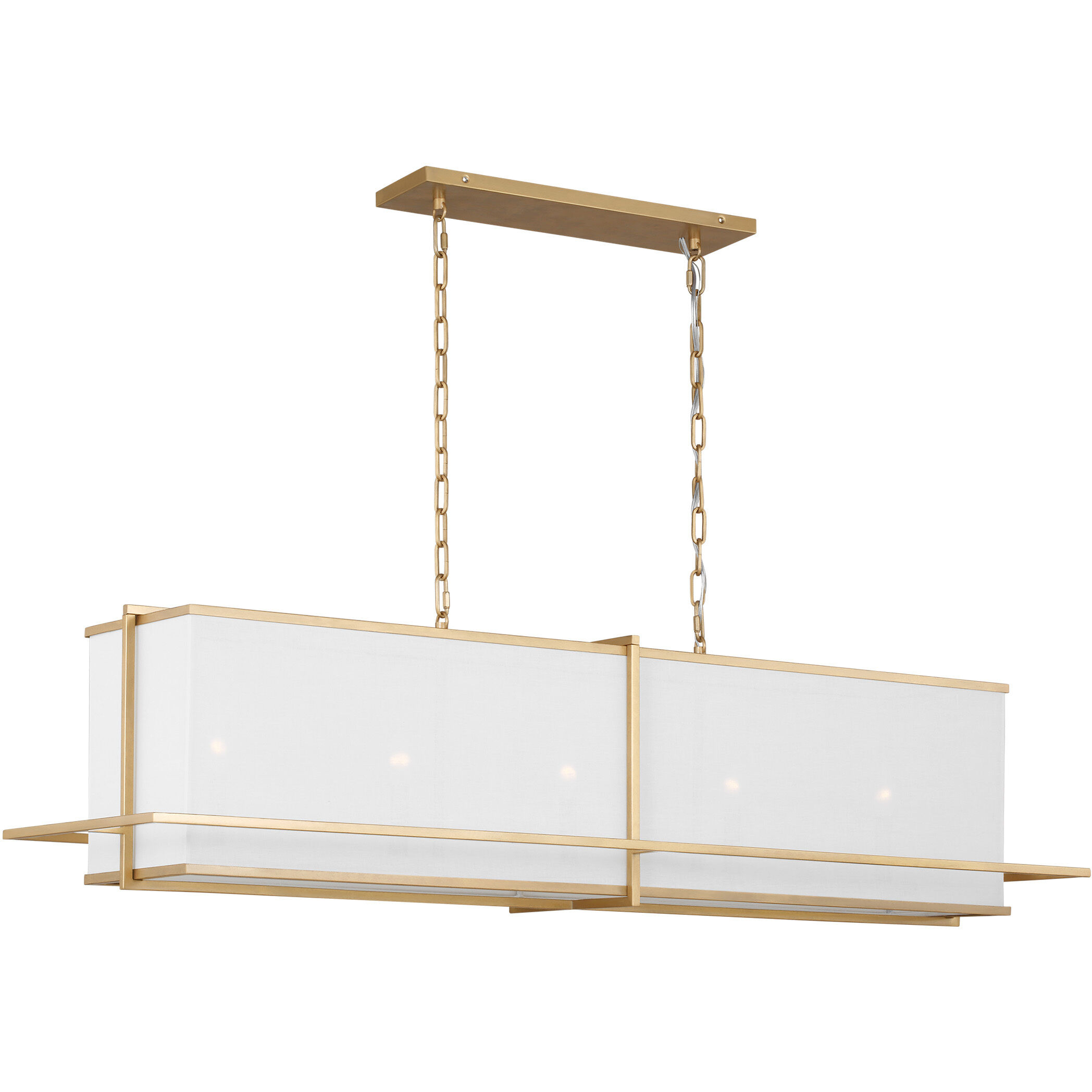 Thom Filicia Dresden 5 Light 55 inch Coastal Gild Linear Chandelier Ceiling Light