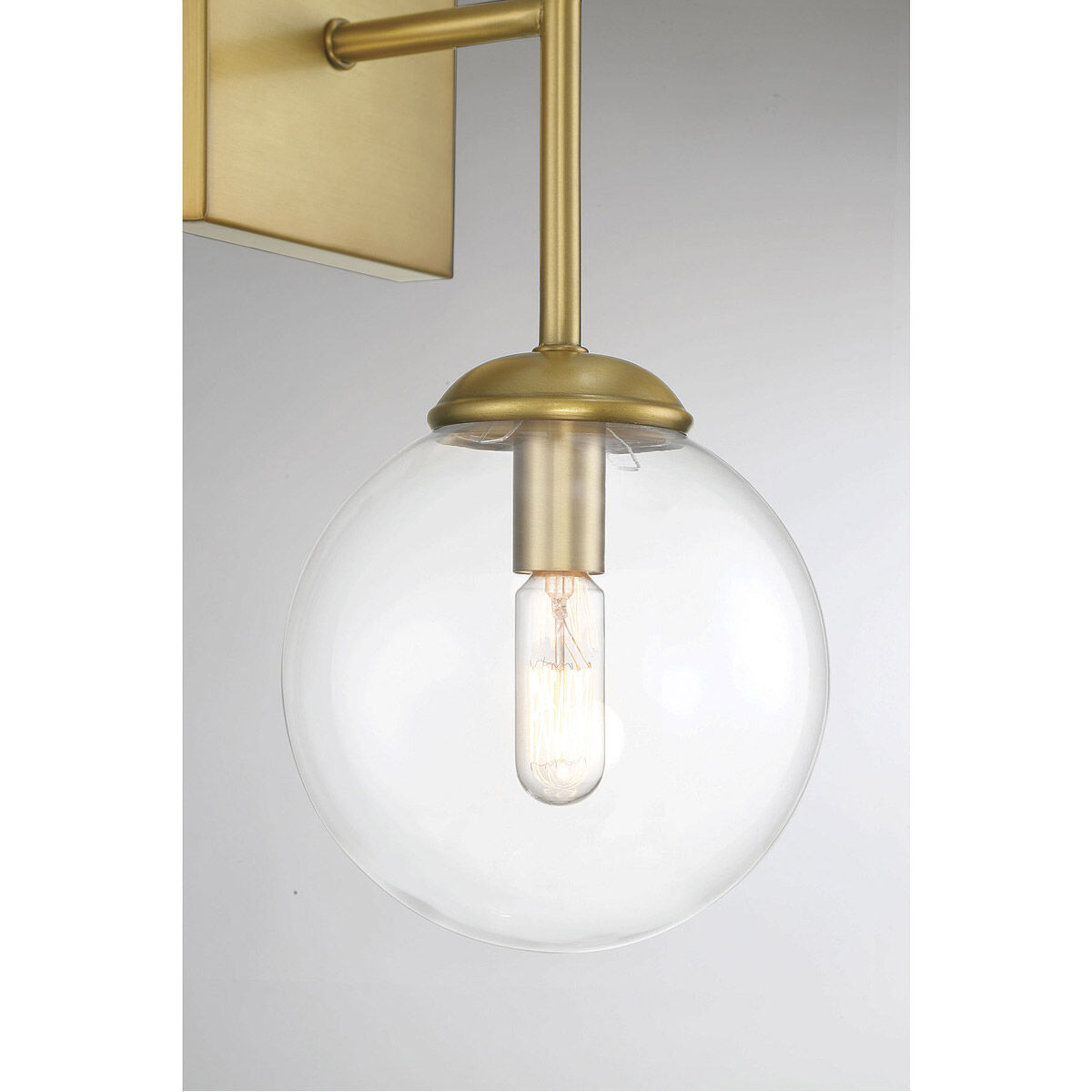 Mid-Century Modern 2 Light 6 inch Natural Brass Wall Sconce Wall Light
