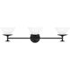 Tremolo 3 Light 33 inch Matte Black and Champagne Gold Vanity Light Wall Light