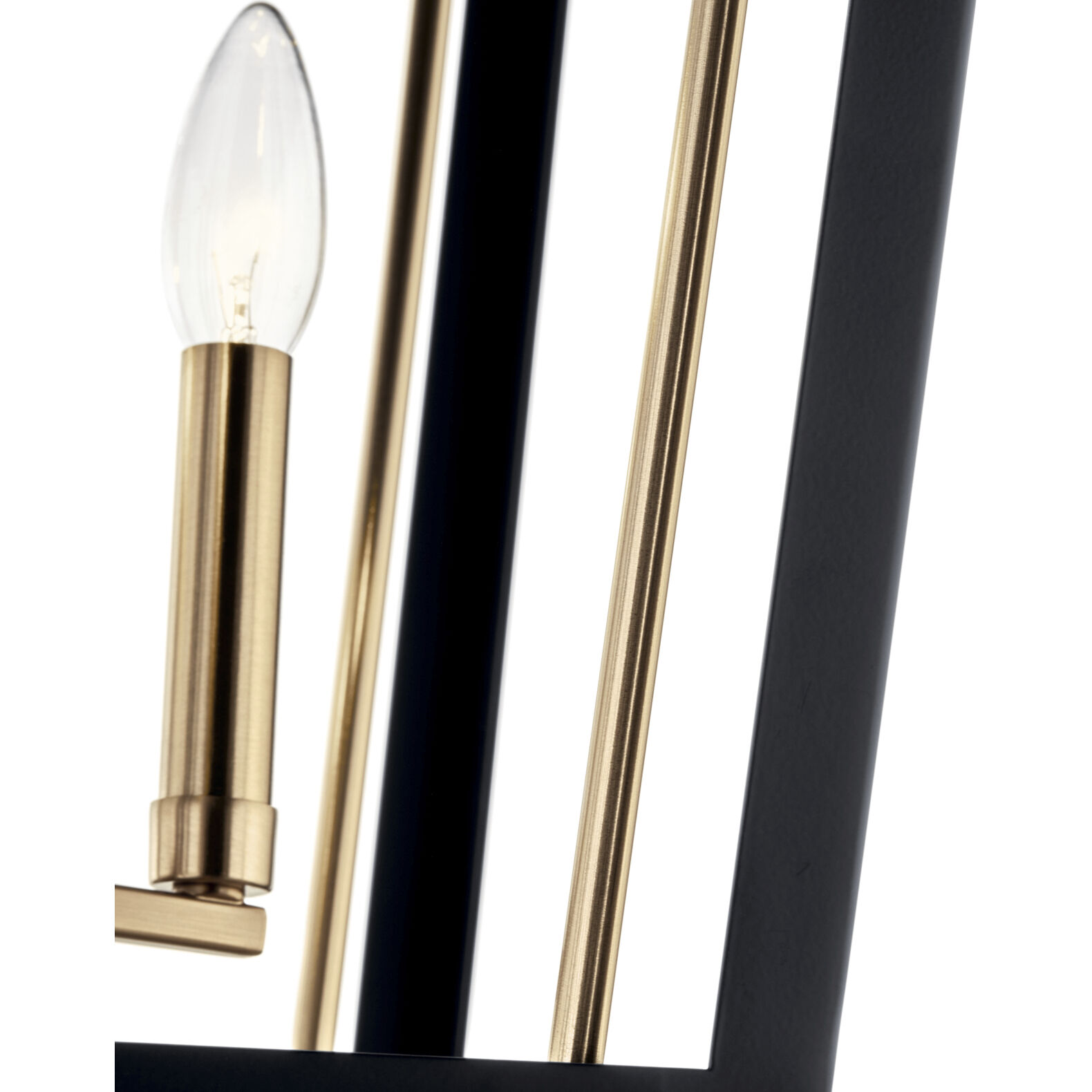 Delvin 4 Light 16 inch Champagne Bronze with Black Foyer Pendant Ceiling Light