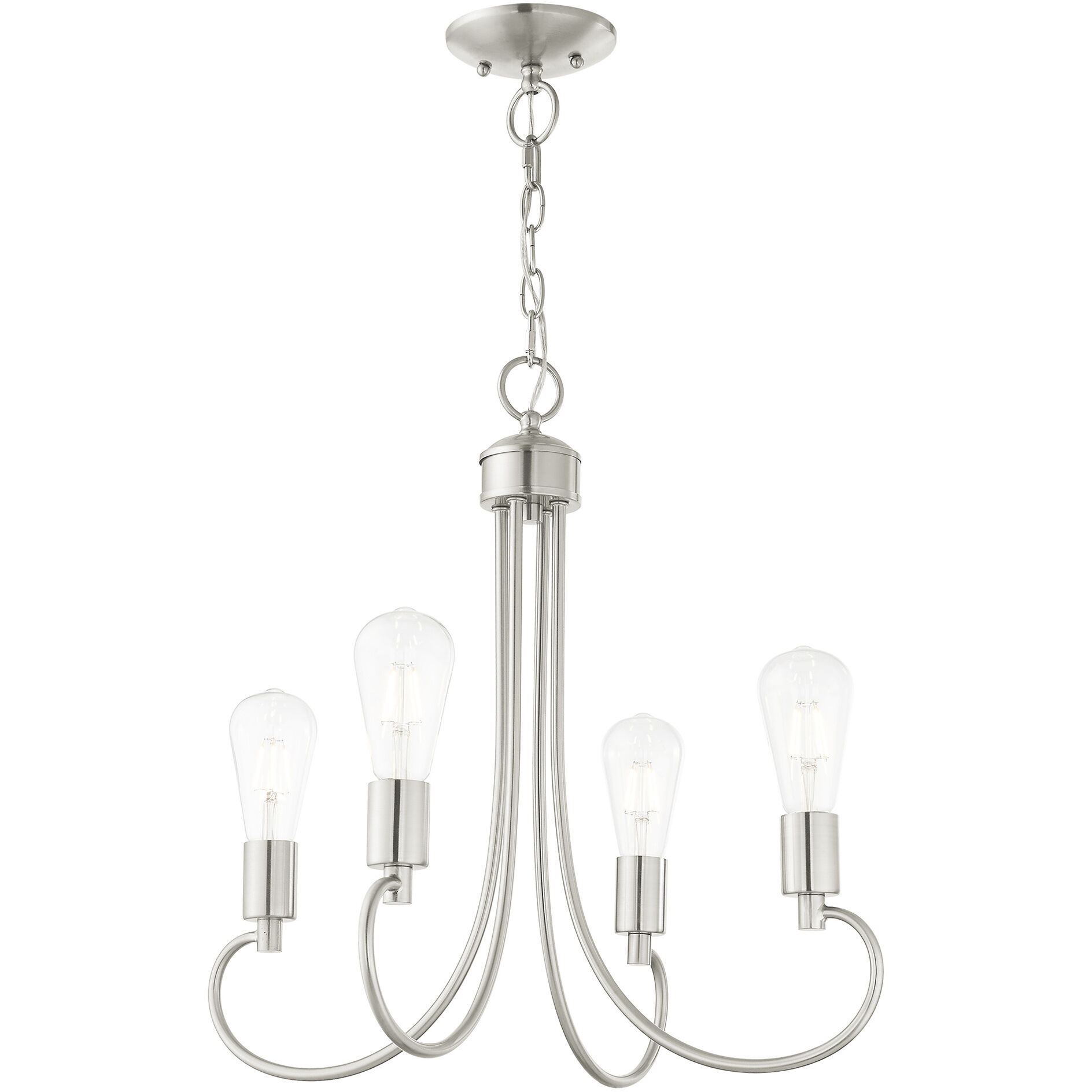 Bari 4 Light 20 inch Brushed Nickel Chandelier Ceiling Light