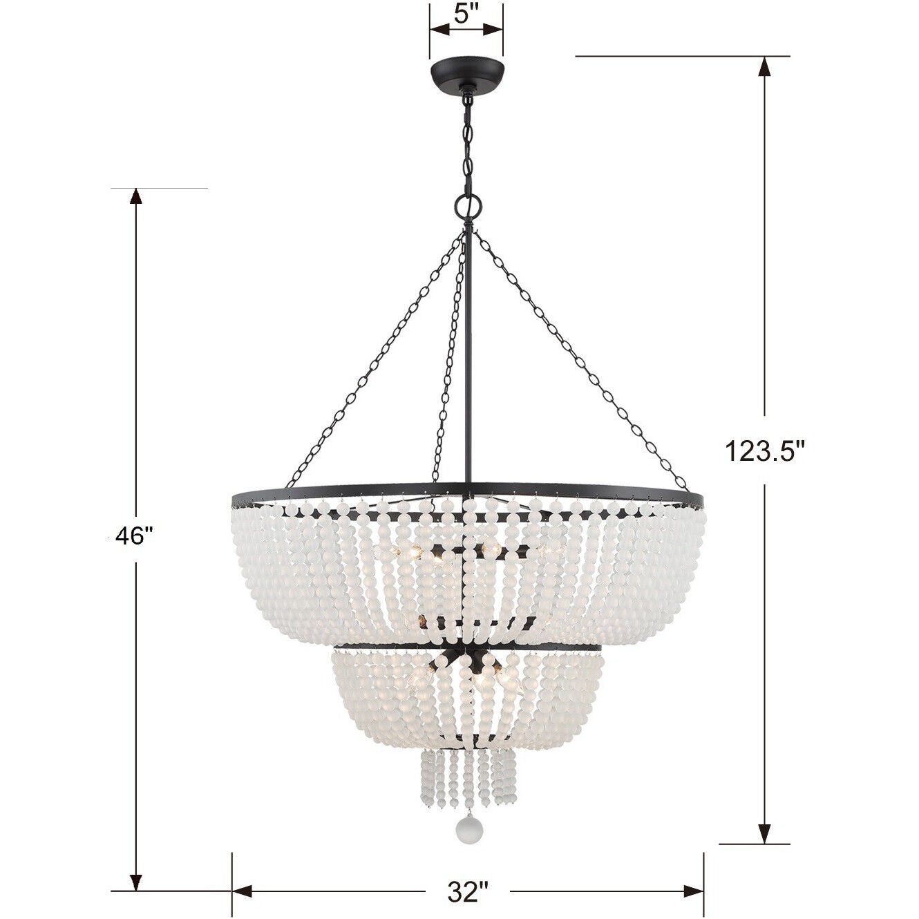 Rylee 12 Light 32 inch Matte Black Chandelier Ceiling Light