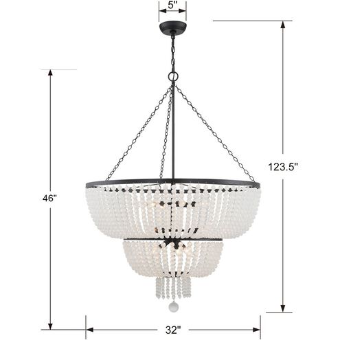 Rylee 12 Light 32 inch Matte Black Chandelier Ceiling Light