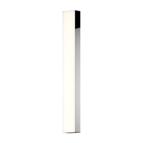Solid Glass Bar LED 3 inch Polished Chrome Bath Bar Wall Light