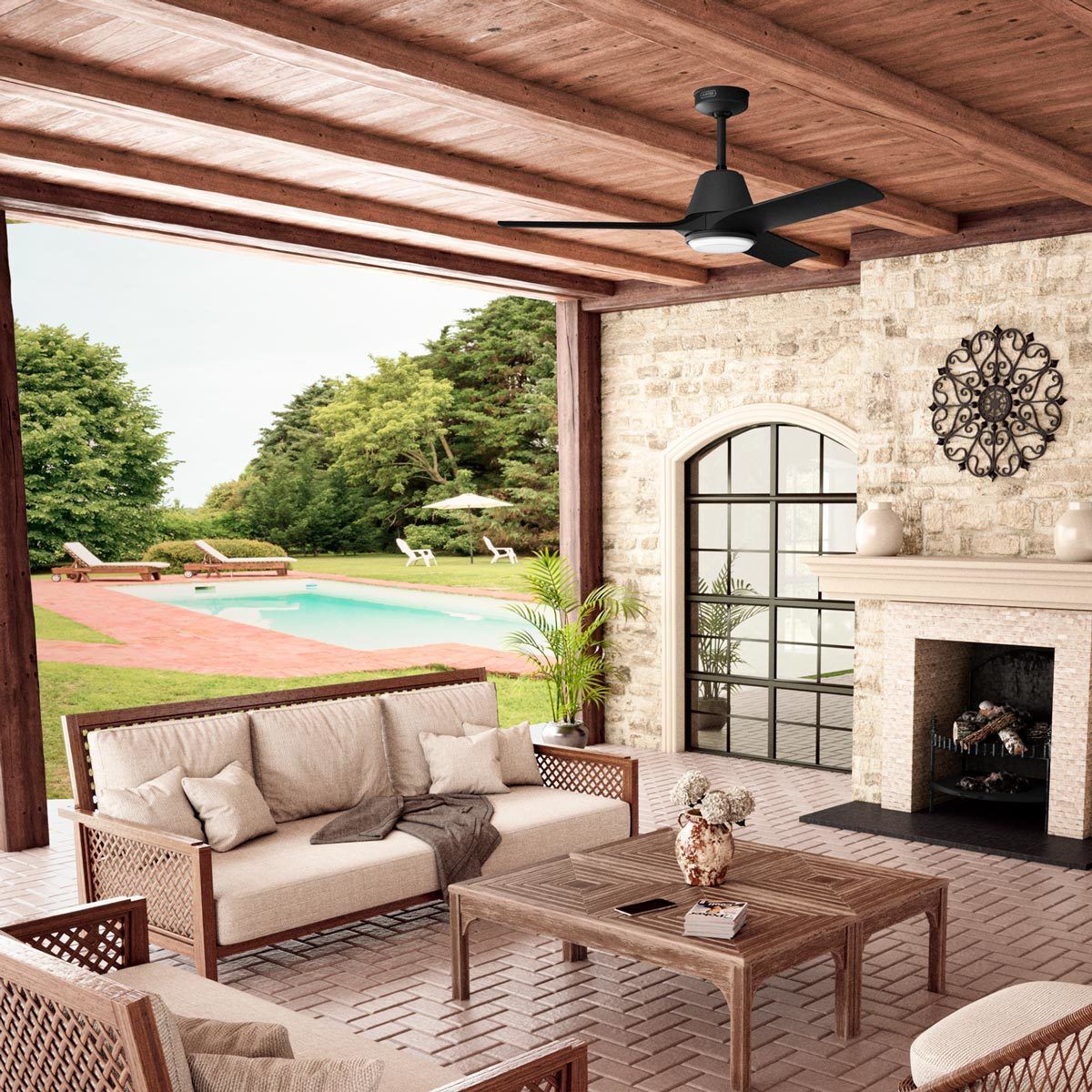 Aeronaut 52 inch Matte Black Outdoor Ceiling Fan