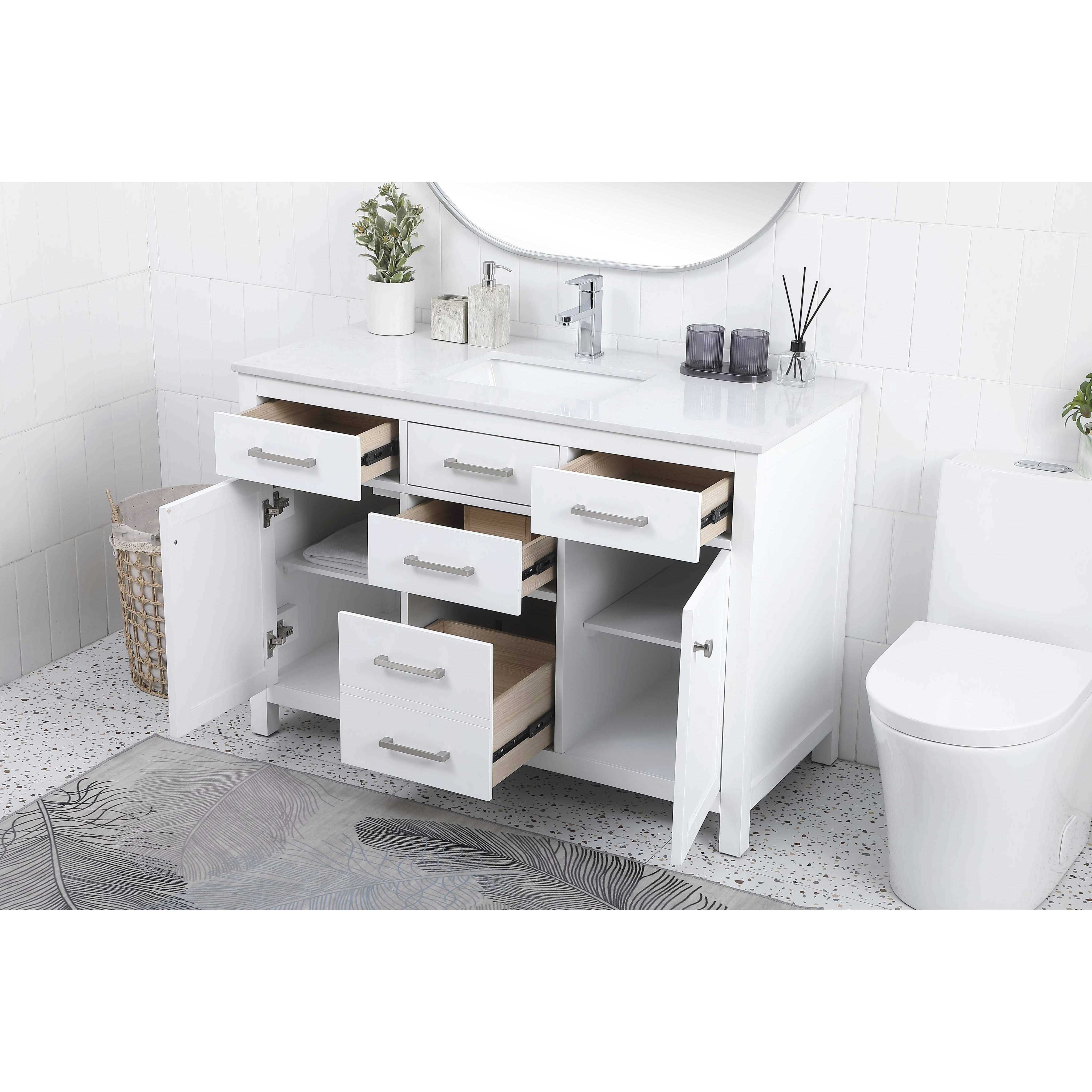 Lewis 48 X 22 X 34 inch White Vanity Sink Set