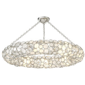 Palla 8 Light 32 inch Antique Silver Semi Flush Ceiling Light