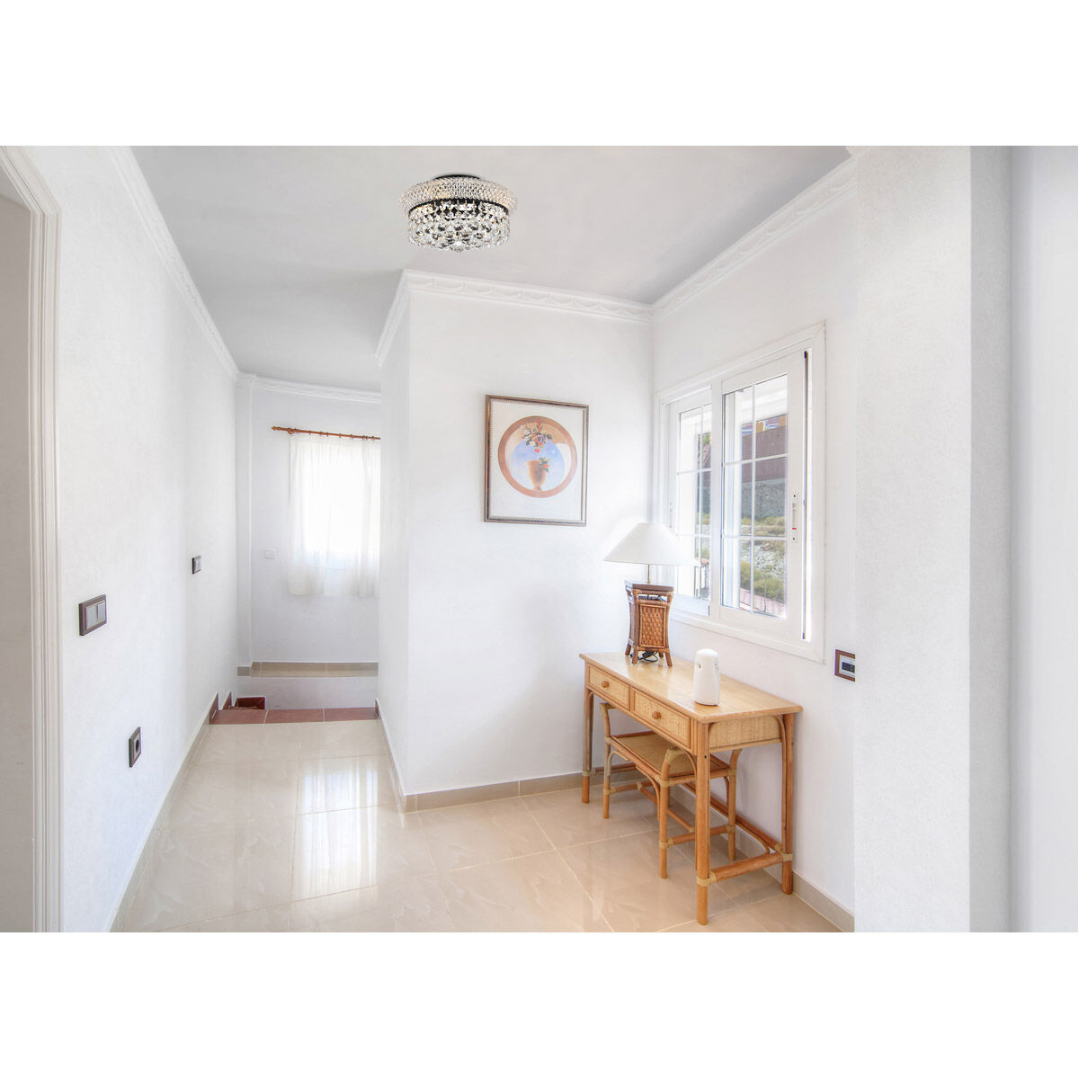 Primo 4 Light 12 inch Black and Clear Flush Mount Ceiling Light