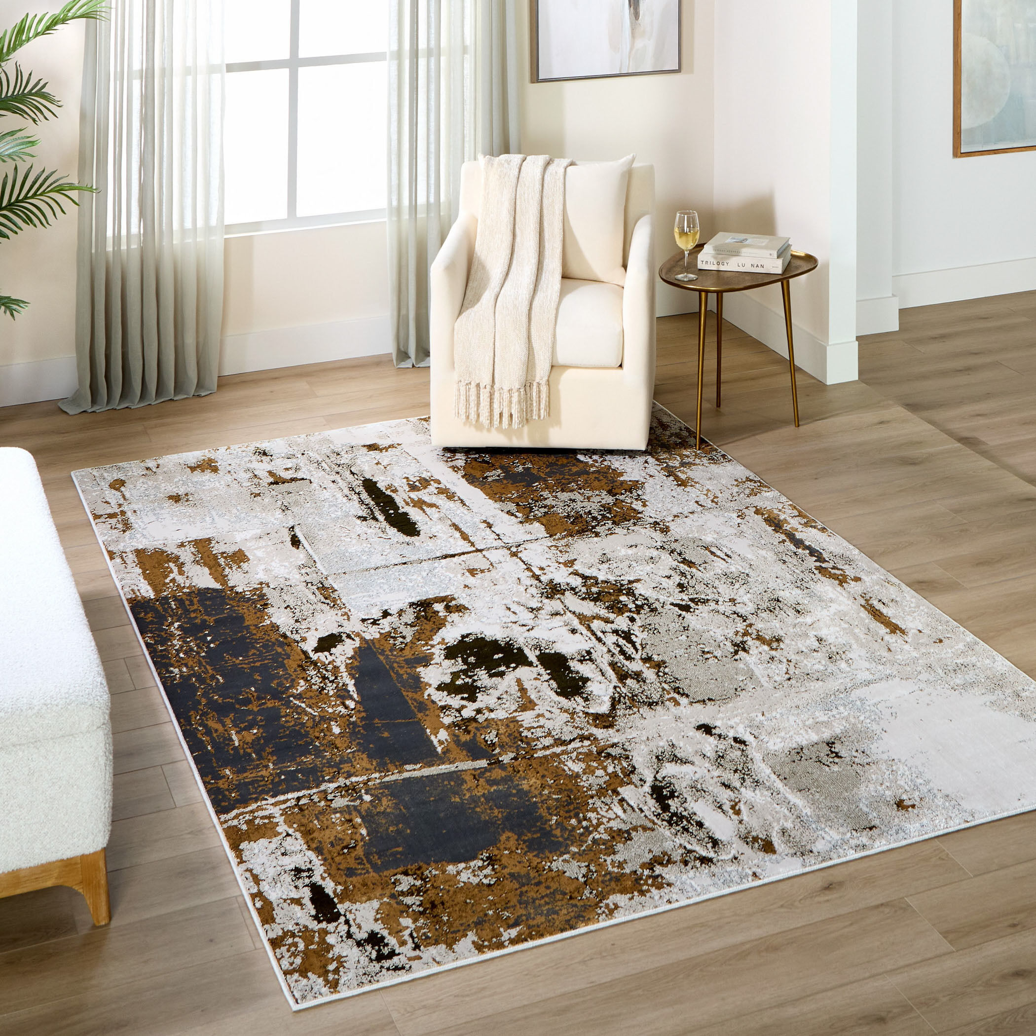 Artema 130 X 94 inch Gold Rug in 8 x 11