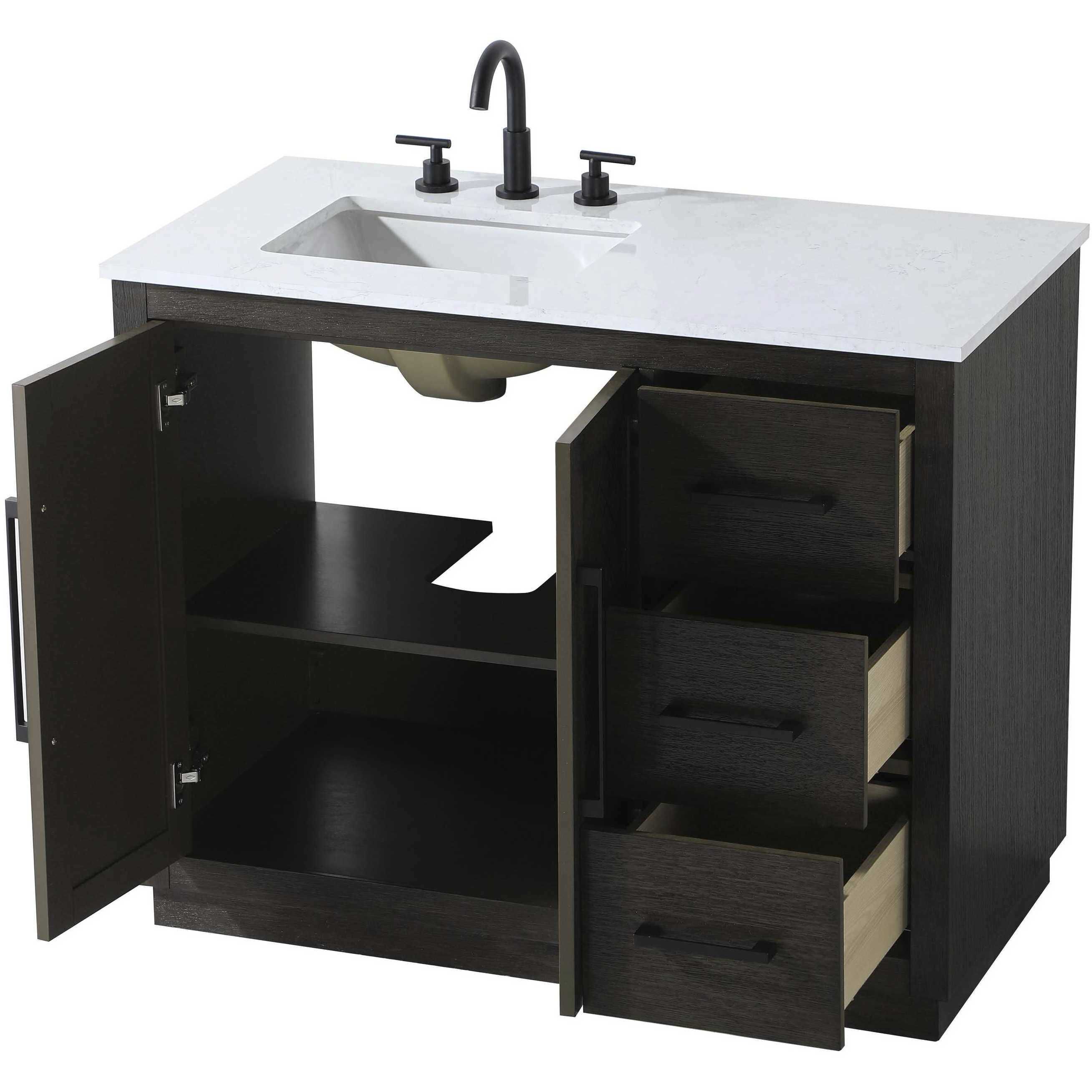 Chase 42 X 34 inch Chocolate Oak Bathroom Vanity Cabinet