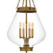 Wallace 4 Light 16 inch Weathered Brass Pendant Ceiling Light