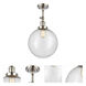 Franklin Restoration XX-Large Beacon LED 12 inch Polished Nickel Semi-Flush Mount Ceiling Light in Seedy Glass, Franklin Restoration