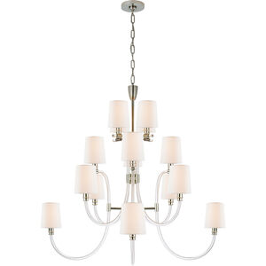 Julie Neill Clarice 16 Light 44.25 inch Clear Acrylic with Polished Nickel Chandelier Ceiling Light in Crystal with Polished Nickel, Large