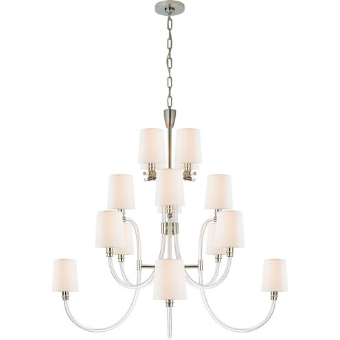 Julie Neill Clarice 16 Light 44.25 inch Clear Acrylic with Polished Nickel Chandelier Ceiling Light in Crystal with Polished Nickel, Large