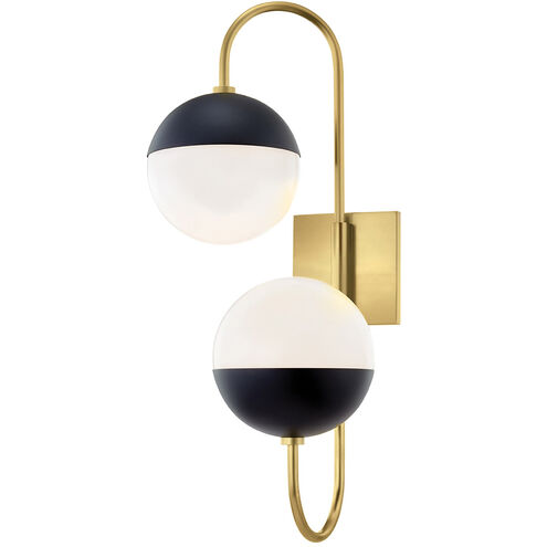 Renee 2 Light Aged Brass / Black Wall Sconce Wall Light