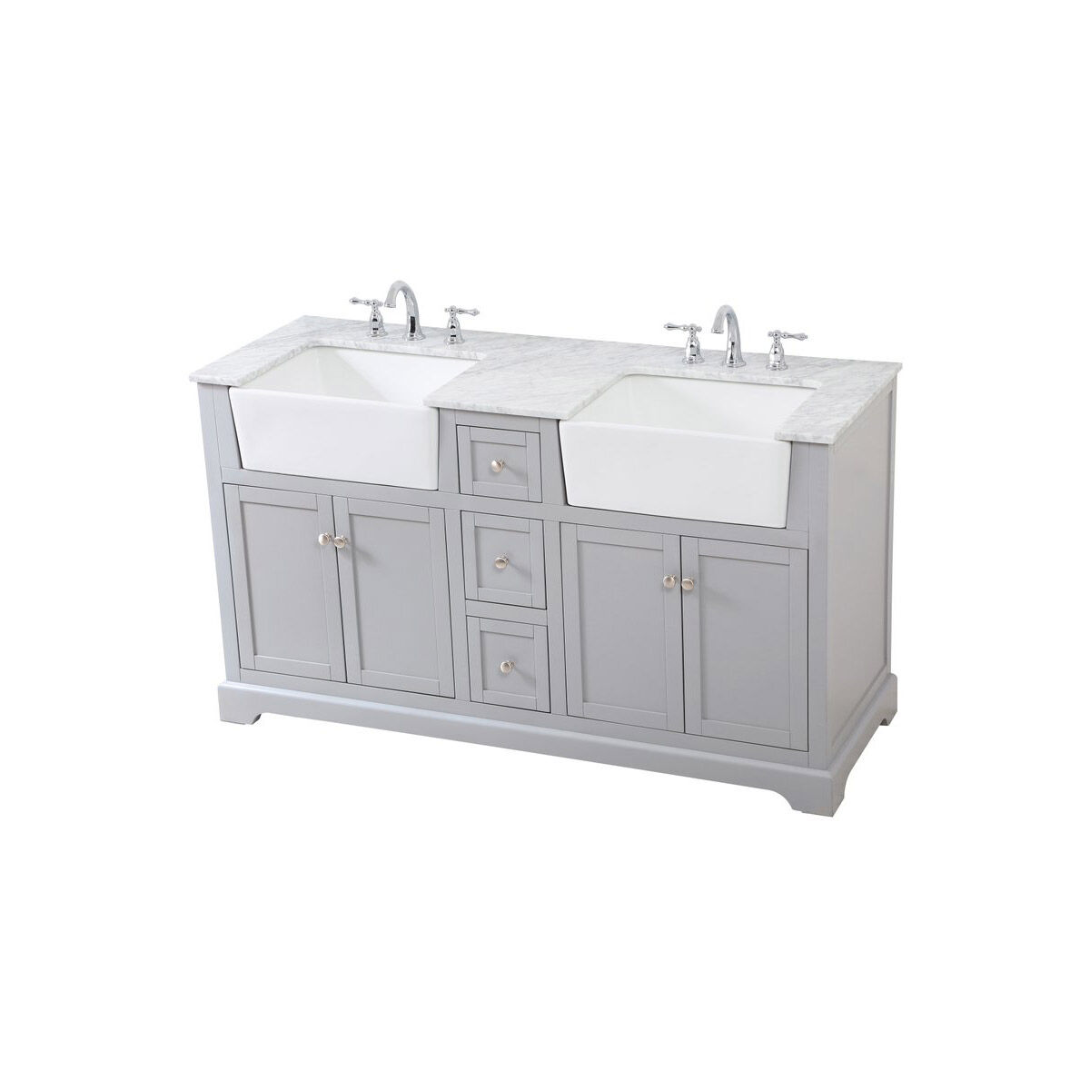 Franklin 60 X 22 X 35 inch Grey Bathroom Vanity Cabinet